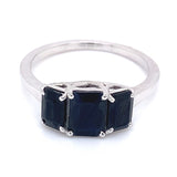 Anillo con zafiros en plata 925