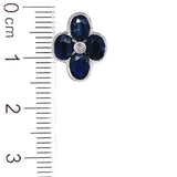 Aretes con zafiro y diamantes en plata 925