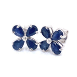 Aretes con zafiro en plata 925