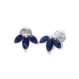 Aretes con zafiro en plata 925