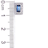 Aretes con zafiro y diamantes en plata 925