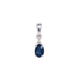 Dije con zafiro y diamantes en plata 925