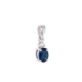Dije con zafiro y diamantes en plata 925