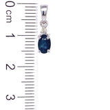 Dije con zafiro y diamantes en plata 925