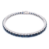 Pulsera con zafiros en plata 925 18.5cm