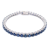 Pulsera con zafiros en plata 925 18.5cm