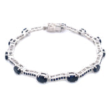 Pulsera con zafiros en plata 925 19cm