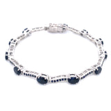 Pulsera con zafiros en plata 925 19cm