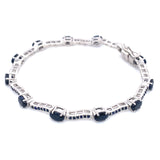Pulsera con zafiros en plata 925 19cm