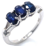 Anillo con zafiros en plata 925
