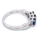 Anillo con zafiros en plata 925