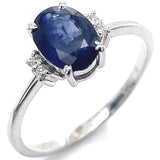 Anillo con zafiro y diamantes en plata 925