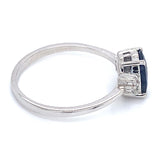Anillo con zafiro y diamantes en plata 925