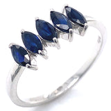Anillo con zafiros en plata 925