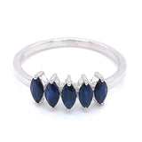 Anillo con zafiros en plata 925