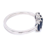 Anillo con zafiros en plata 925