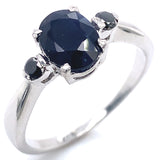 Anillo con zafiros en plata 925