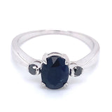 Anillo con zafiros en plata 925