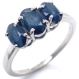 Anillo con zafiros en plata 925