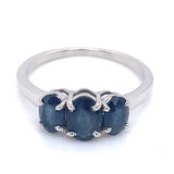 Anillo con zafiros en plata 925