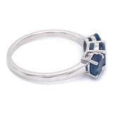 Anillo con zafiros en plata 925