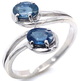Anillo con zafiros en plata 925