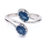 Anillo con zafiros en plata 925
