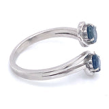 Anillo con zafiros en plata 925