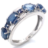 Anillo con zafiros en plata 925