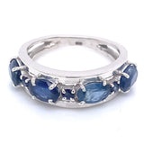 Anillo con zafiros en plata 925