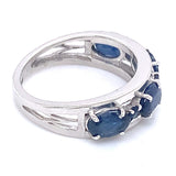 Anillo con zafiros en plata 925