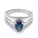 Anillo con zafiro en plata 925