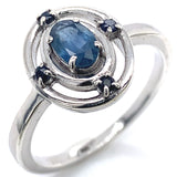 Anillo con zafiros en plata 925