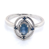 Anillo con zafiros en plata 925