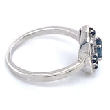 Anillo con zafiros en plata 925