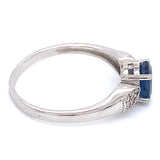 Anillo con zafiro y diamantes en plata 925