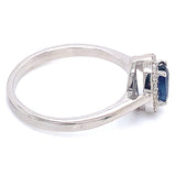 Anillo con zafiro y diamantes en plata 925