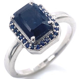 Anillo con zafiros en plata 925