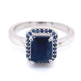 Anillo con zafiros en plata 925