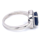 Anillo con zafiros en plata 925