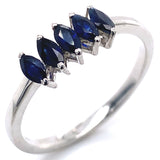 Anillo con zafiros en plata 925