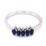 Anillo con zafiros en plata 925