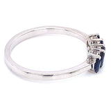 Anillo con zafiros en plata 925