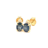 Juego con zafiro y diamantes en oro amarillo 10KT