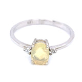 Anillo con ópalo y diamantes en plata 925