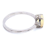 Anillo con ópalo y diamantes en plata 925
