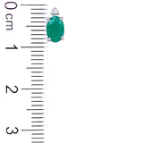 Aretes con esmeralda y diamantes en plata 925