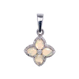 Dije con ópalo y diamantes en plata 925