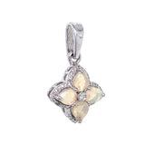 Dije con ópalo y diamantes en plata 925