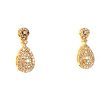 (SOFIA) Aretes con diamantes en oro amarillo 10kt.